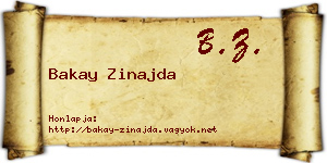 Bakay Zinajda névjegykártya